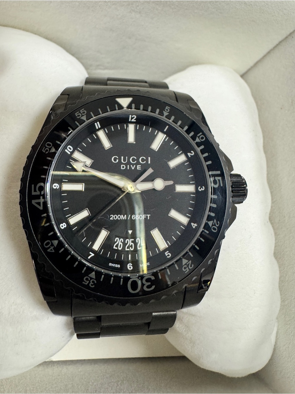 Gucci Black Dive Mens Stainless Steel Watch